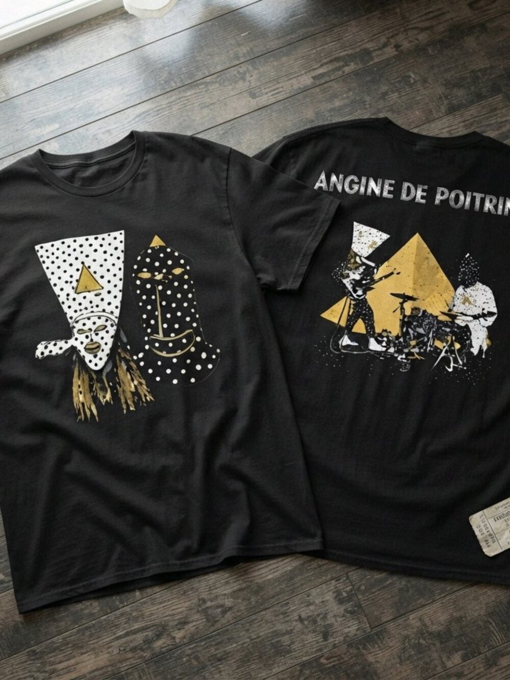 Angine De Poitrine Band Tour Graphic Vintage Black T-Shirt